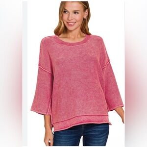 NWOT ZENANA CABERNET SWEATER